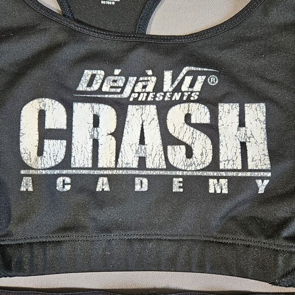 Badger Sport Women Bra & Boy Shorts Set Size M Black Activewear Gym Logo Stretch - Picture 4 of 16